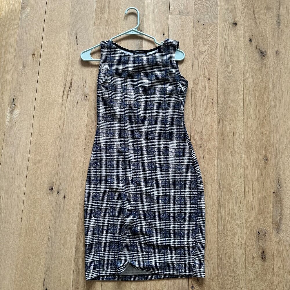 Blue plaid dress